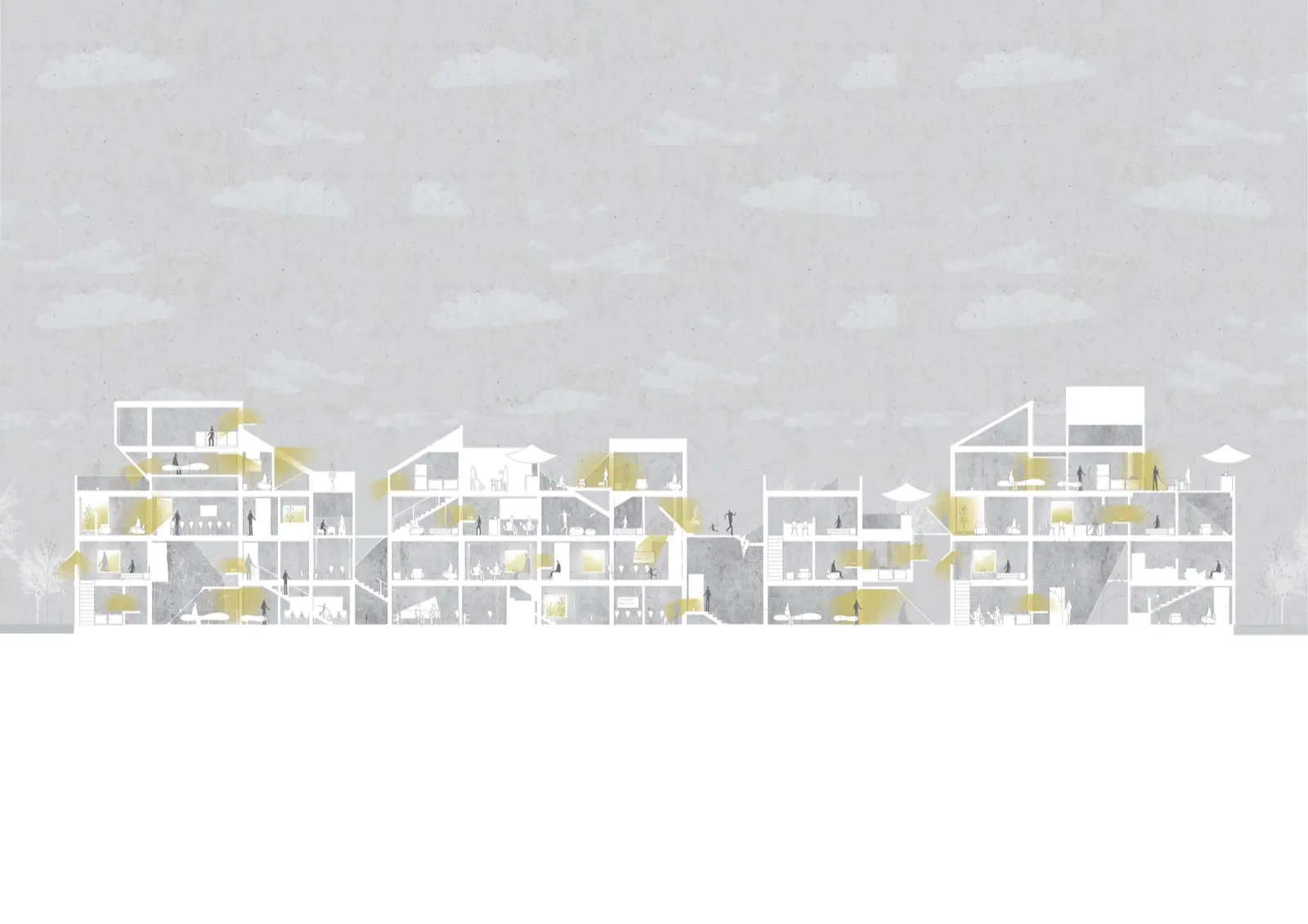 Longitudinal architectural section from House in Motion